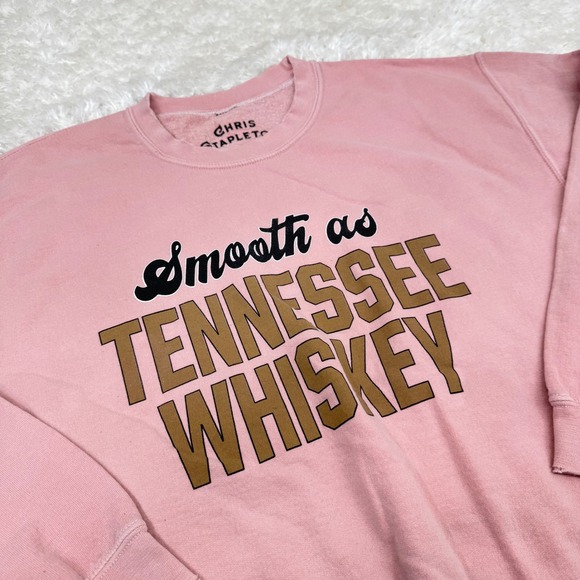Chris Stapleton Women's M Medium Pink Smooth As Tennessee Whiskey Sweatshirt - Picture 3 of 11